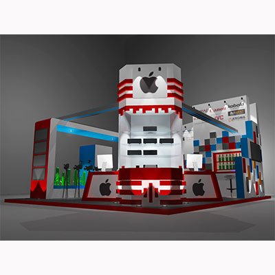 diseño de perspectiva para stand