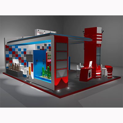 diseño de perspectiva para stand