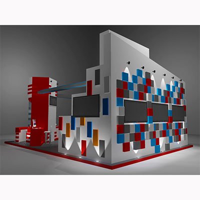 diseño de perspectiva para stand